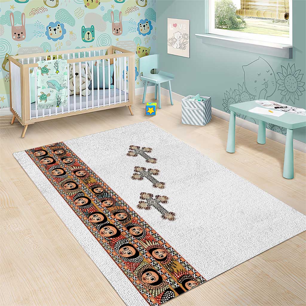 Ethiopia Angels Tilet With Cross Area Rug LT15