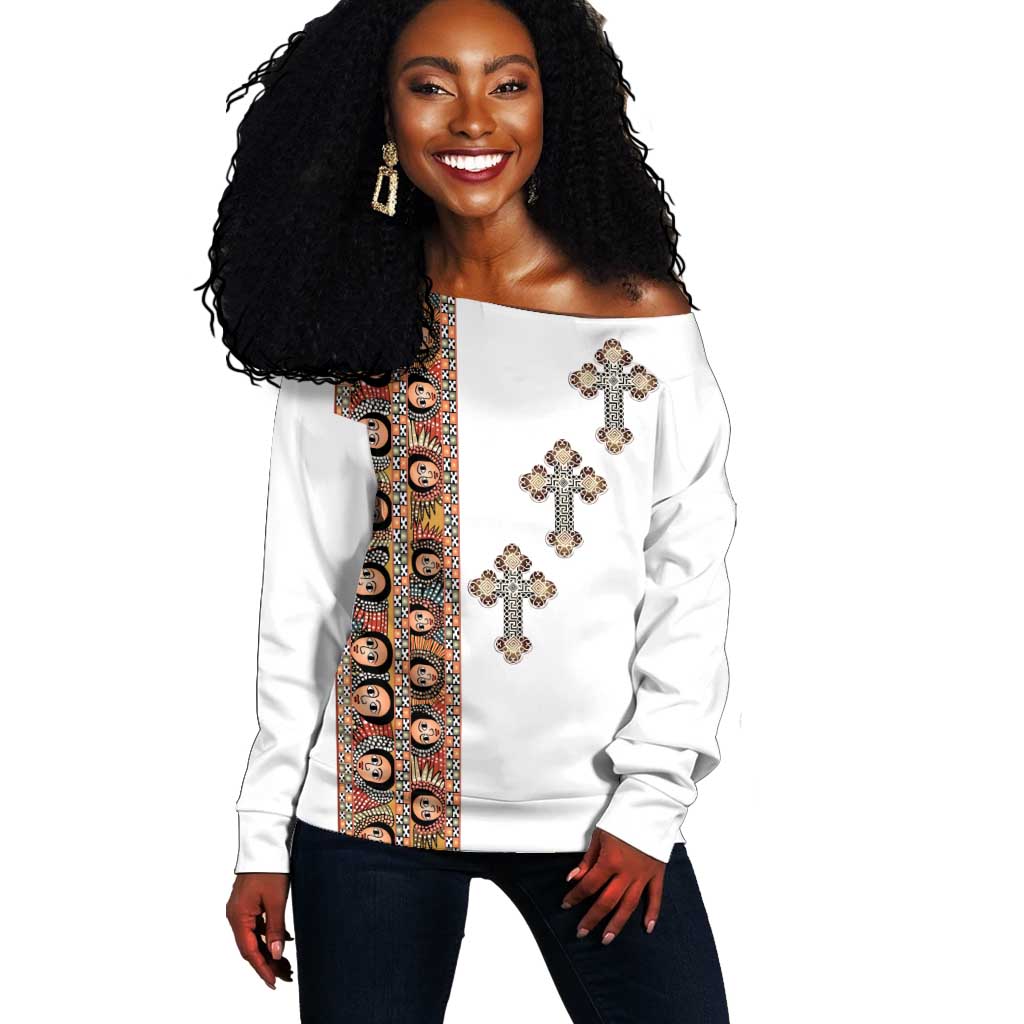 Ethiopia Angels Tilet With Cross Off Shoulder Sweater LT15