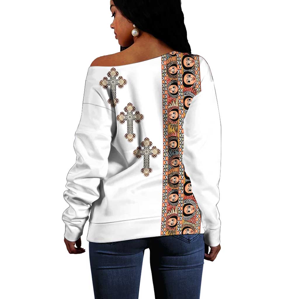 Ethiopia Angels Tilet With Cross Off Shoulder Sweater LT15