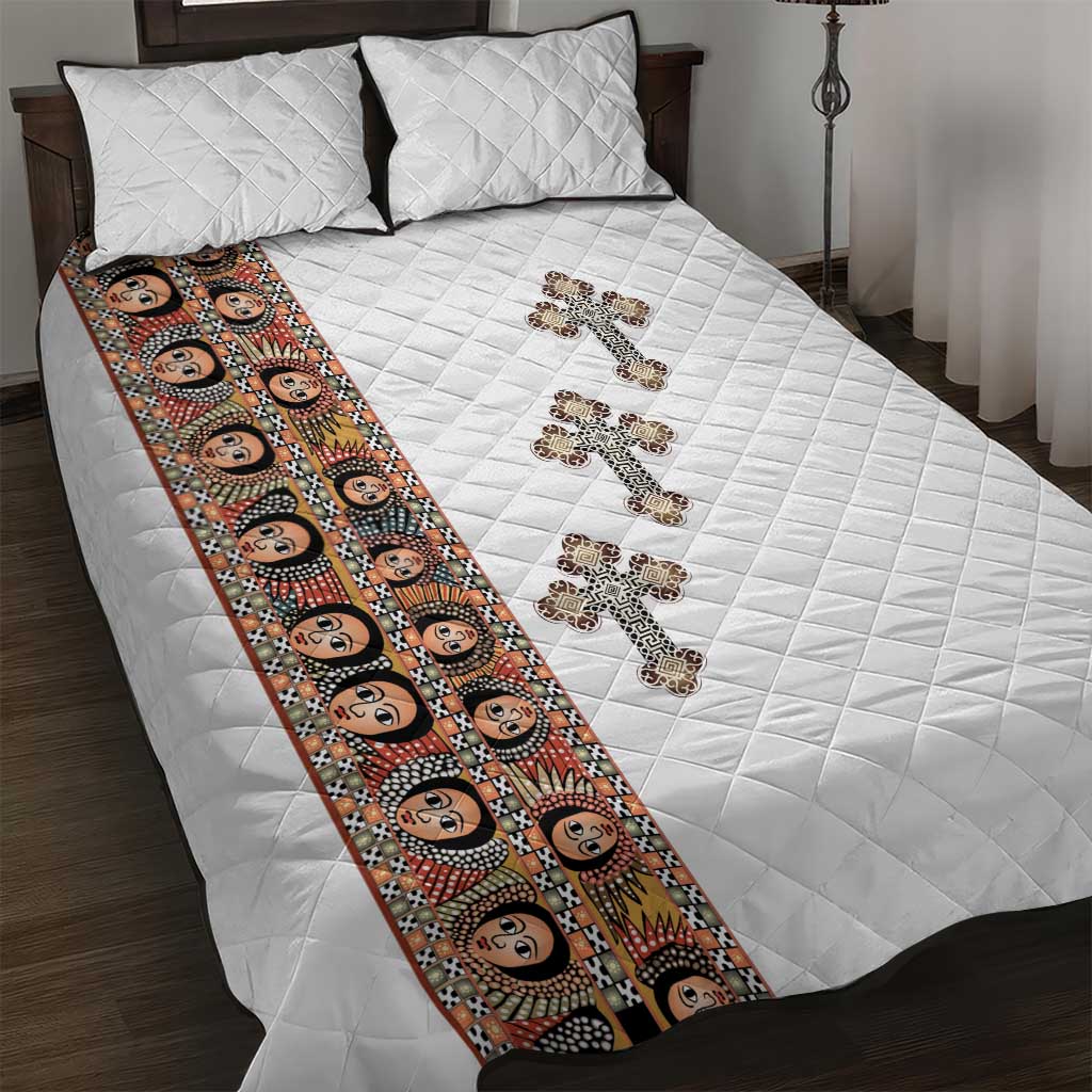Ethiopia Angels Tilet With Cross Quilt Bed Set LT15