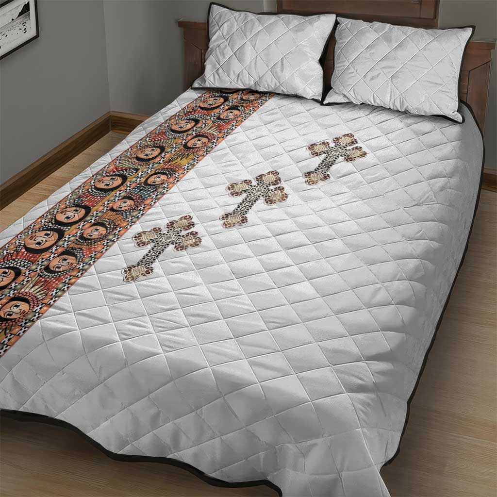 Ethiopia Angels Tilet With Cross Quilt Bed Set LT15
