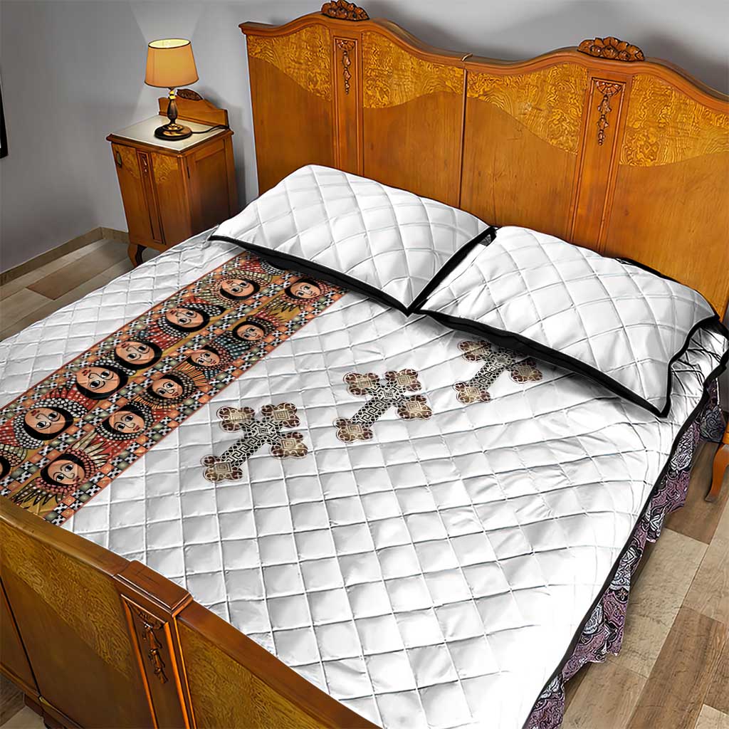 Ethiopia Angels Tilet With Cross Quilt Bed Set LT15