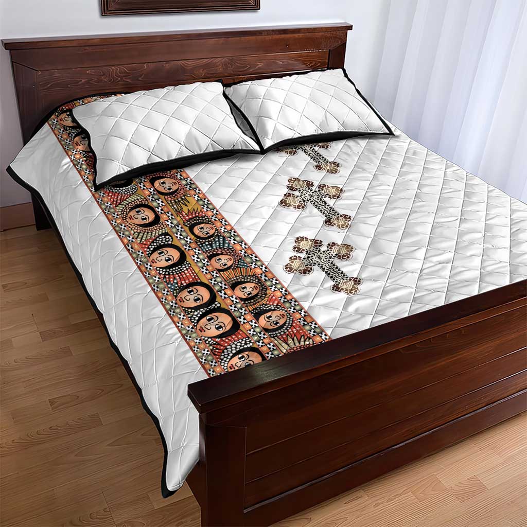 Ethiopia Angels Tilet With Cross Quilt Bed Set LT15