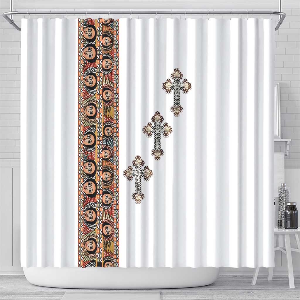 Ethiopia Angels Tilet Shower Curtain Ethiopian Cross LT15