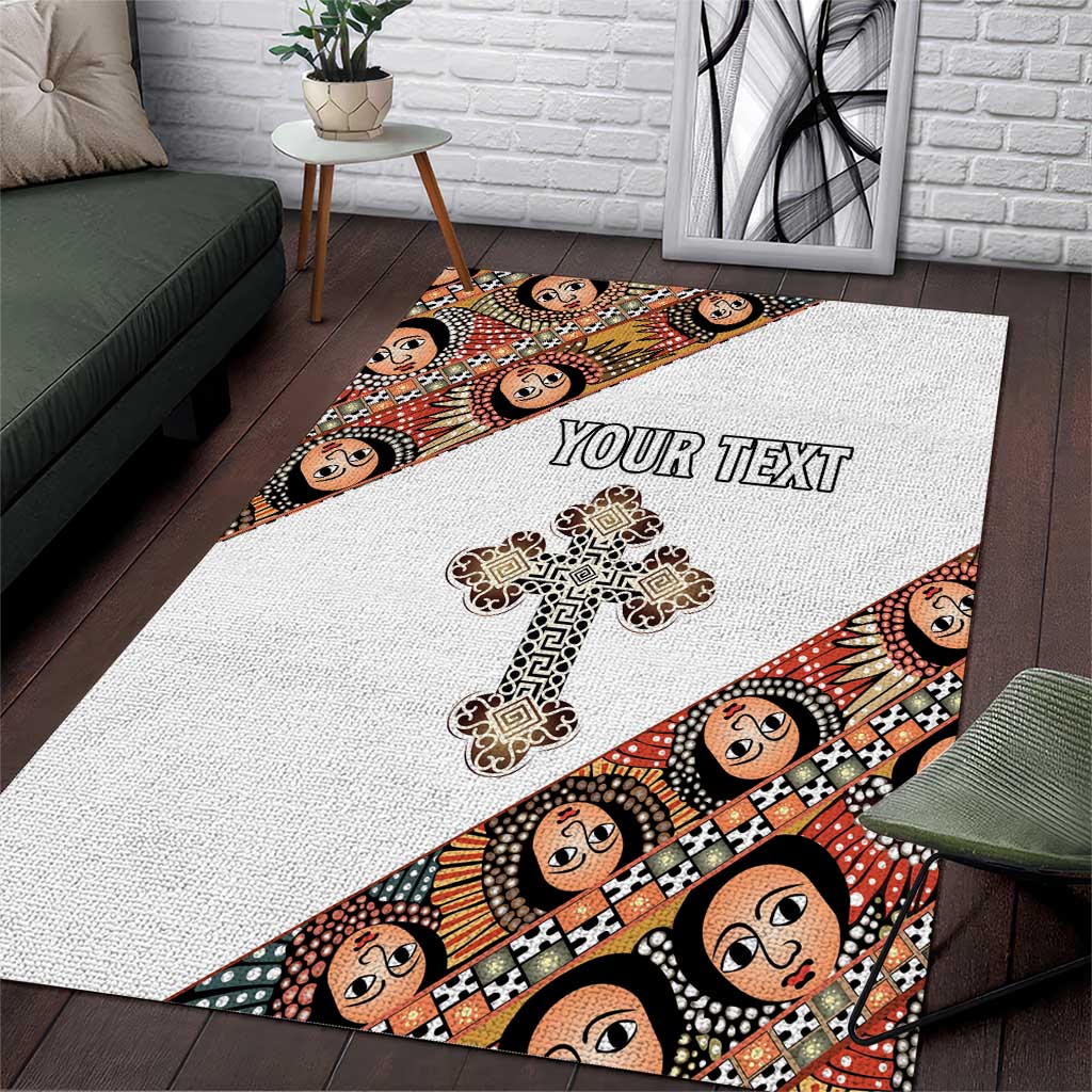 Personalized Ethiopia Area Rug Ethiopian Orthodox Church Angel LT15