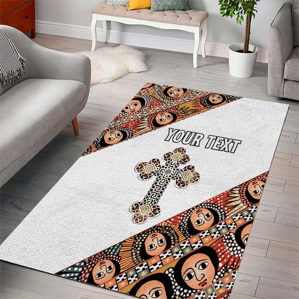 Personalized Ethiopia Area Rug Ethiopian Orthodox Church Angel LT15