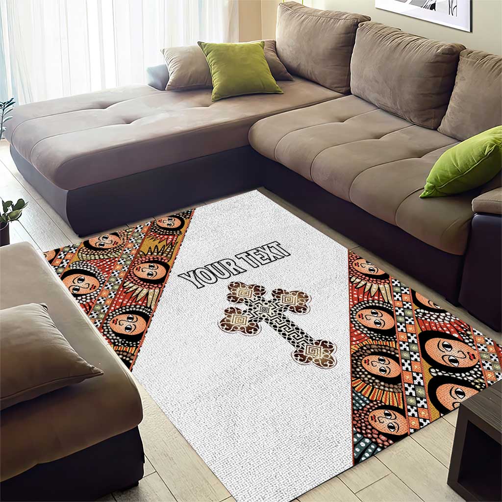 Personalized Ethiopia Area Rug Ethiopian Orthodox Church Angel LT15