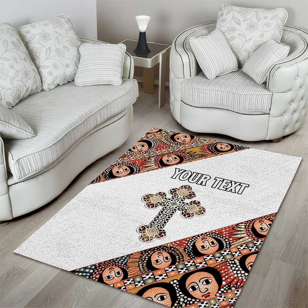 Personalized Ethiopia Area Rug Ethiopian Orthodox Church Angel LT15