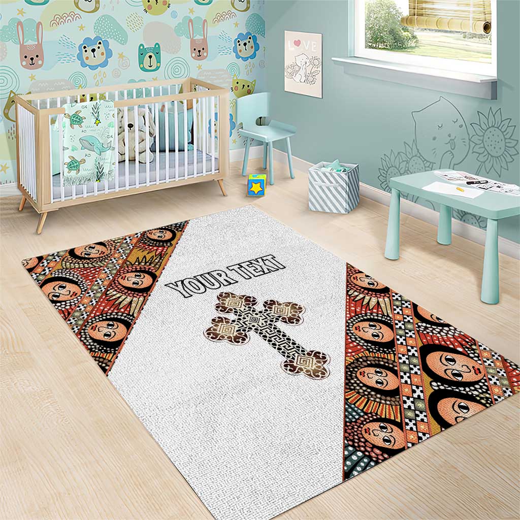 Personalized Ethiopia Area Rug Ethiopian Orthodox Church Angel LT15