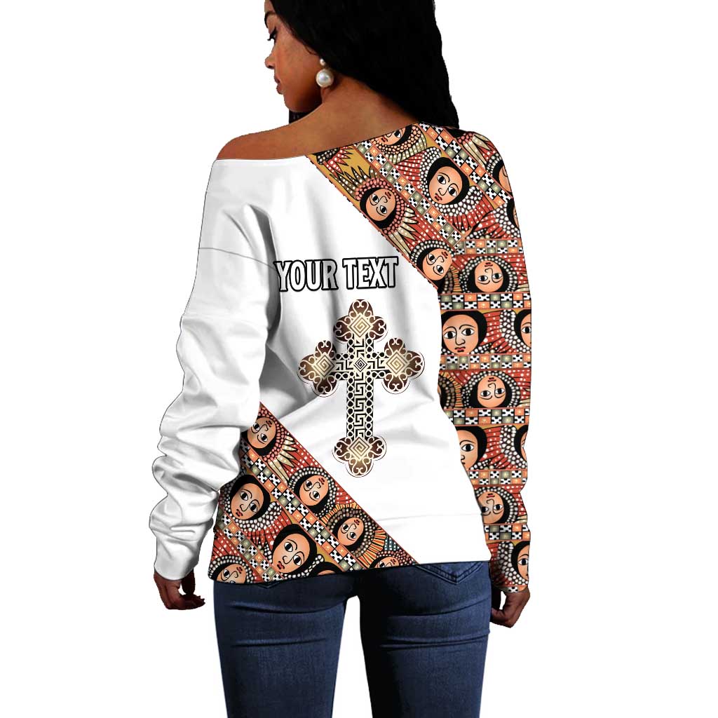 Personalized Ethiopia Off Shoulder Sweater Ethiopian Orthodox Church Angel LT15