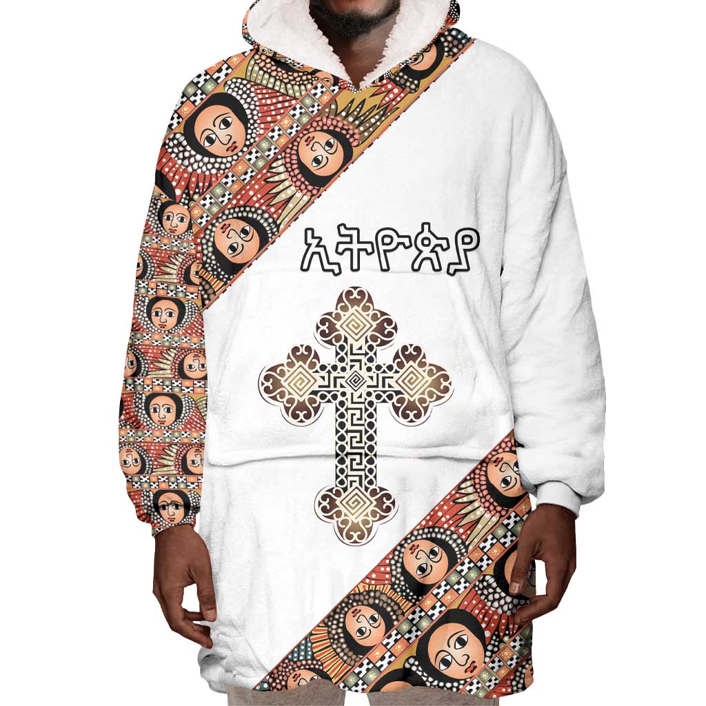 Personalized Ethiopia Wearable Blanket Hoodie Ethiopian Orthodox Church Angel LT15