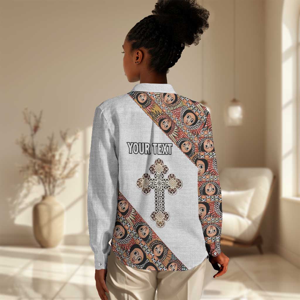 Personalized Ethiopia Women Casual Shirt Ethiopian Orthodox Church Angel LT15