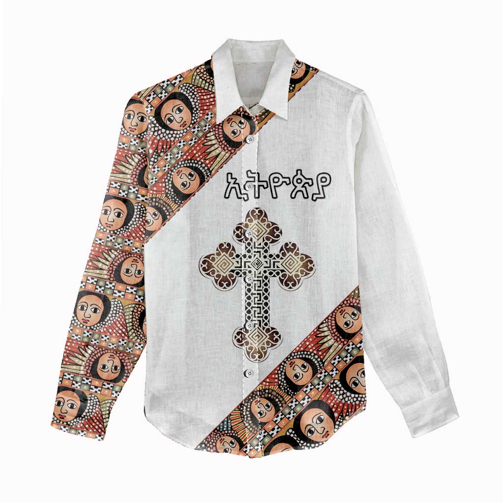 Personalized Ethiopia Women Casual Shirt Ethiopian Orthodox Church Angel LT15