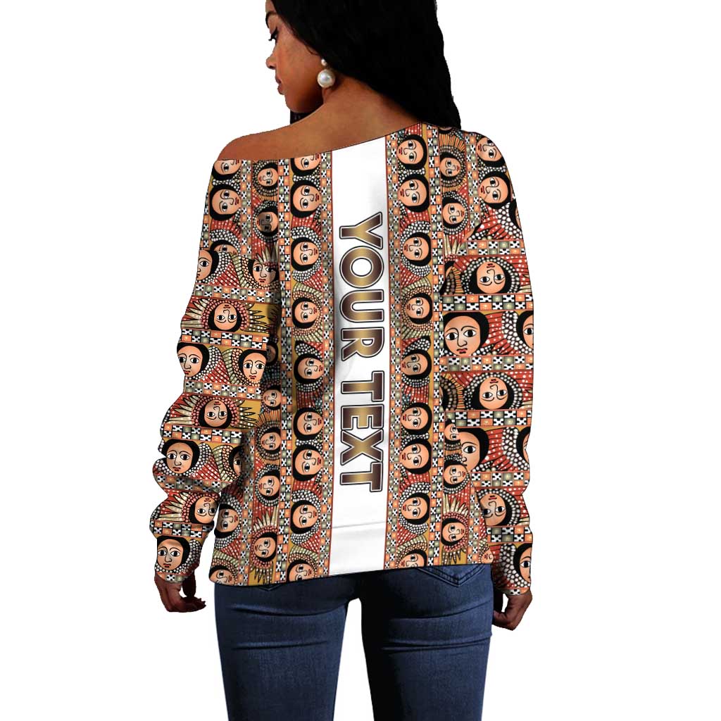 Personalized Ethiopia Off Shoulder Sweater Ethiopian Tewahedo Angel Orthodox LT15