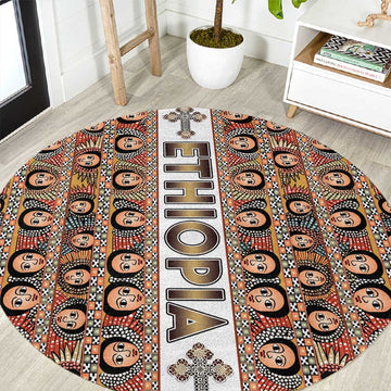 Ethiopia Round Carpet Ethiopian Tewahedo Angel Orthodox LT15