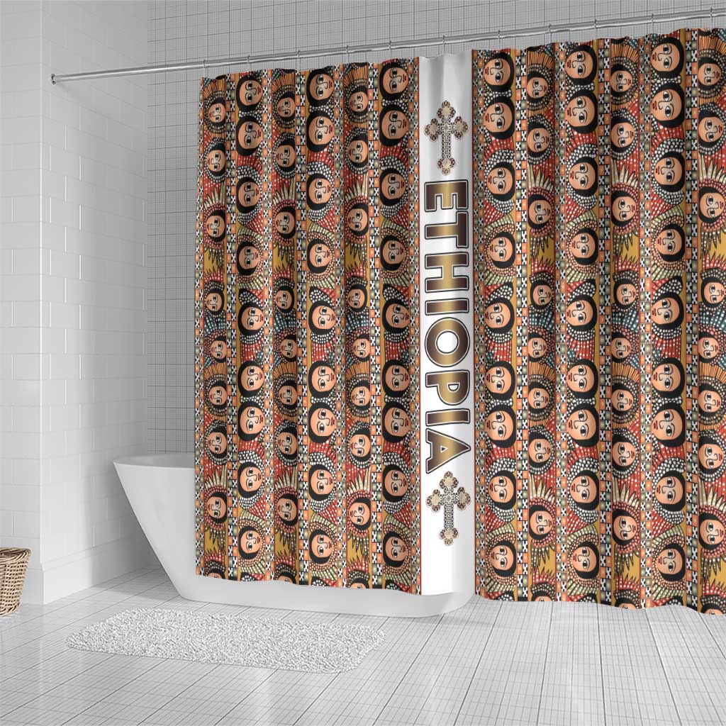 Ethiopian Tewahedo Angel Orthodox Shower Curtain LT15
