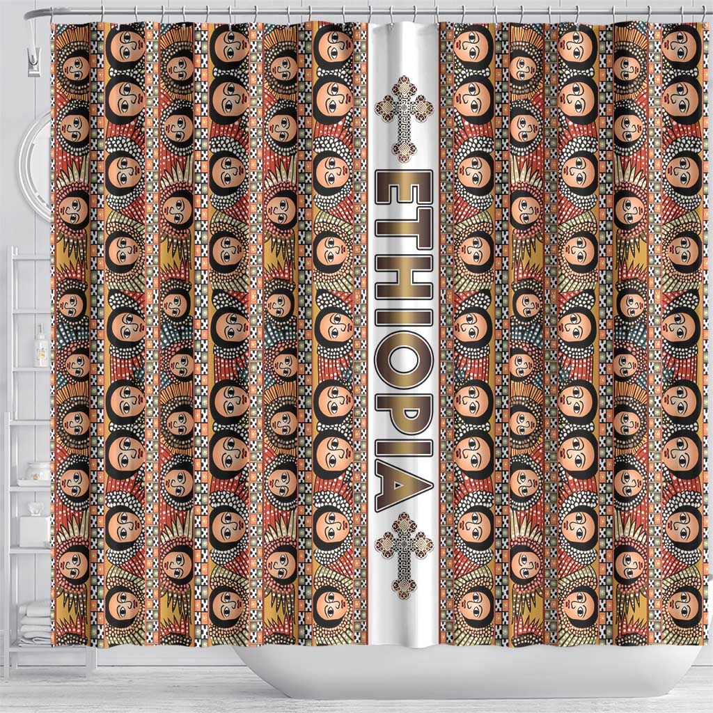 Ethiopian Tewahedo Angel Orthodox Shower Curtain LT15