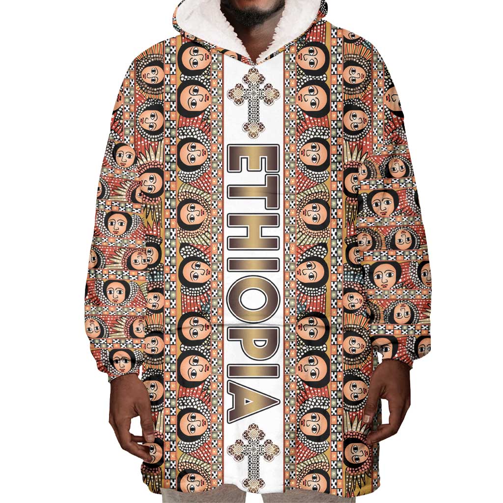 Personalized Ethiopia Wearable Blanket Hoodie Ethiopian Tewahedo Angel Orthodox LT15