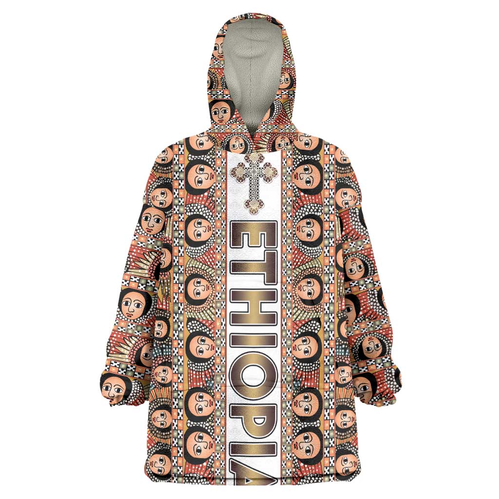 Personalized Ethiopia Wearable Blanket Hoodie Ethiopian Tewahedo Angel Orthodox LT15