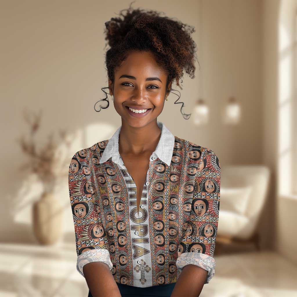 Personalized Ethiopia Women Casual Shirt Ethiopian Tewahedo Angel Orthodox LT15