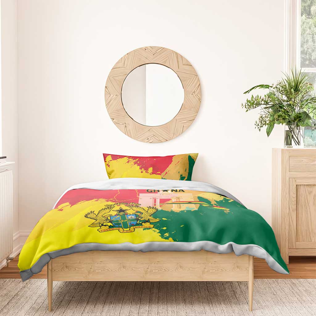 Ghana Republic Day Bedding Set Black Star Square - Grunge Style LT15