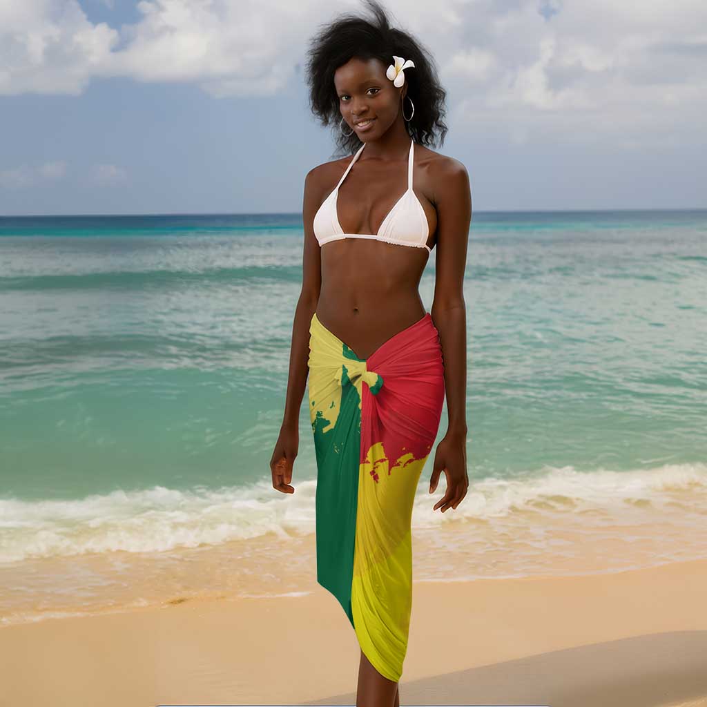 Ghana Republic Day Sarong Black Star Square - Grunge Style LT15