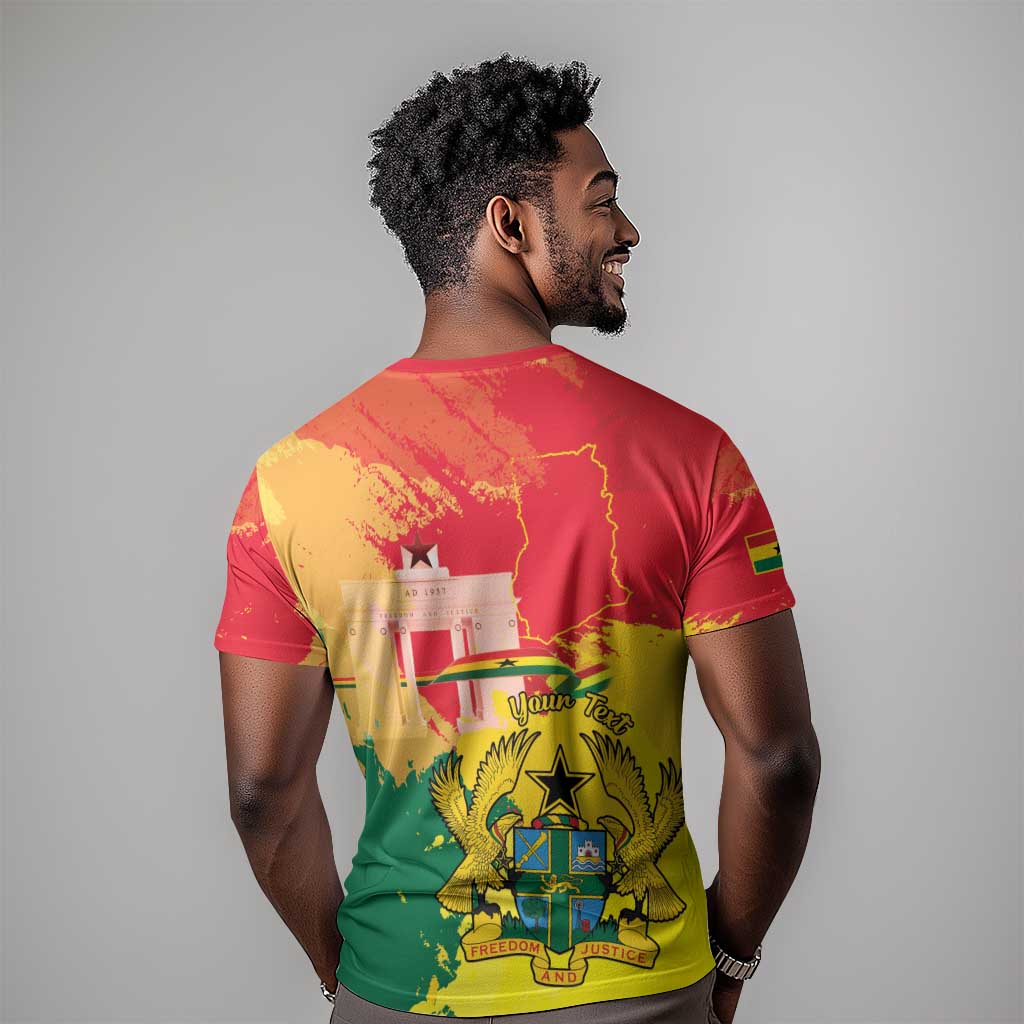Personalized Ghana Republic Day T shirt Black Star Square - Grunge Style LT15
