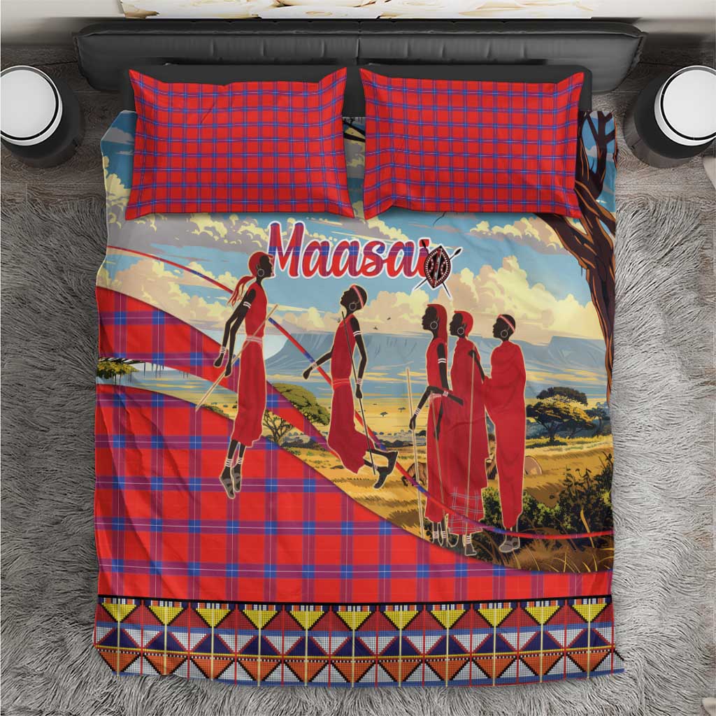 Maasai Adumu Dance Bedding Set Shuka Pattern - Kenya Safari LT15