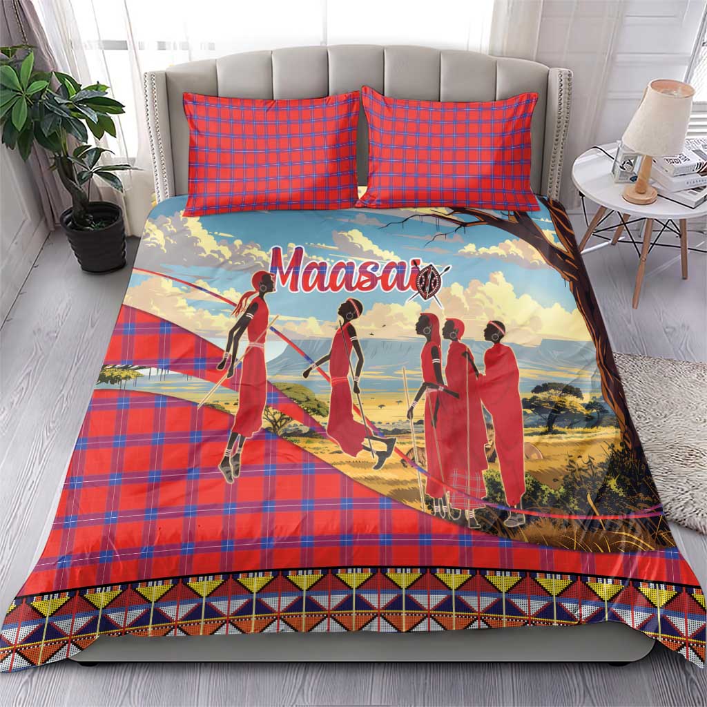 Maasai Adumu Dance Bedding Set Shuka Pattern - Kenya Safari LT15