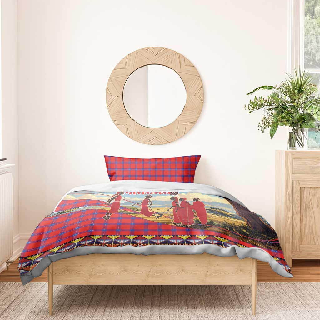 Maasai Adumu Dance Bedding Set Shuka Pattern - Kenya Safari LT15