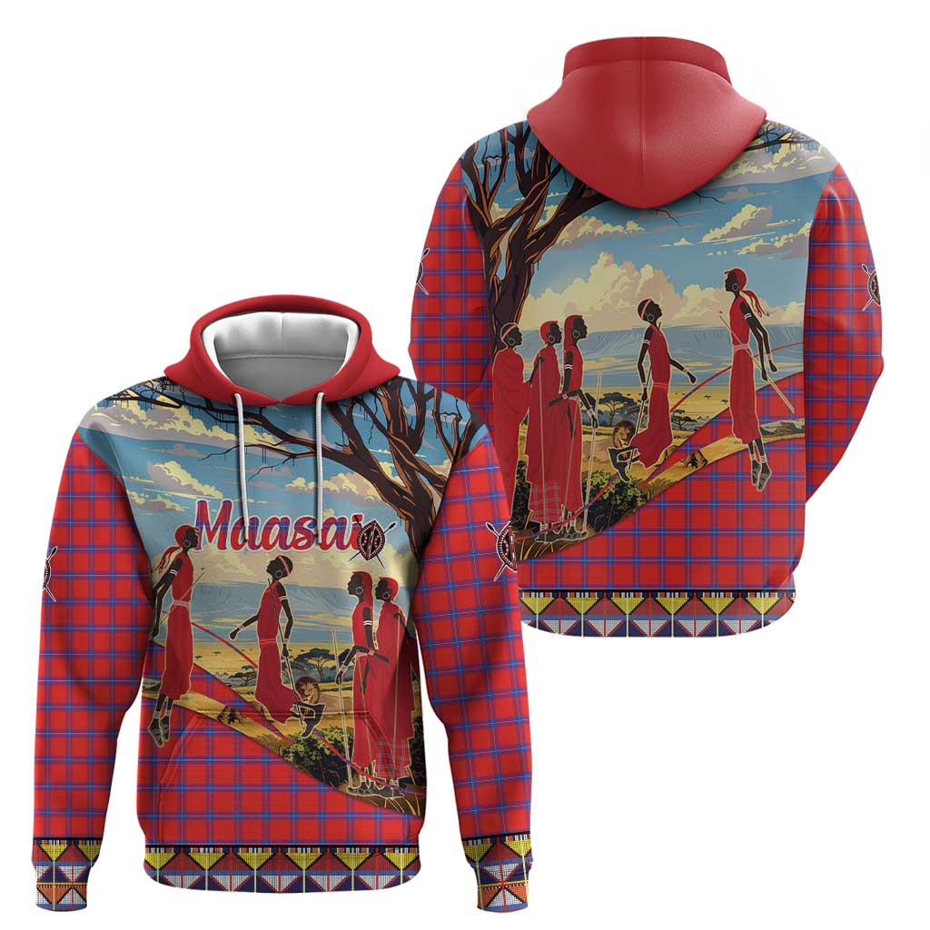 Kenya Adumu Dance Hoodie Maasai Shuka Pattern - Kenyan Safari LT15