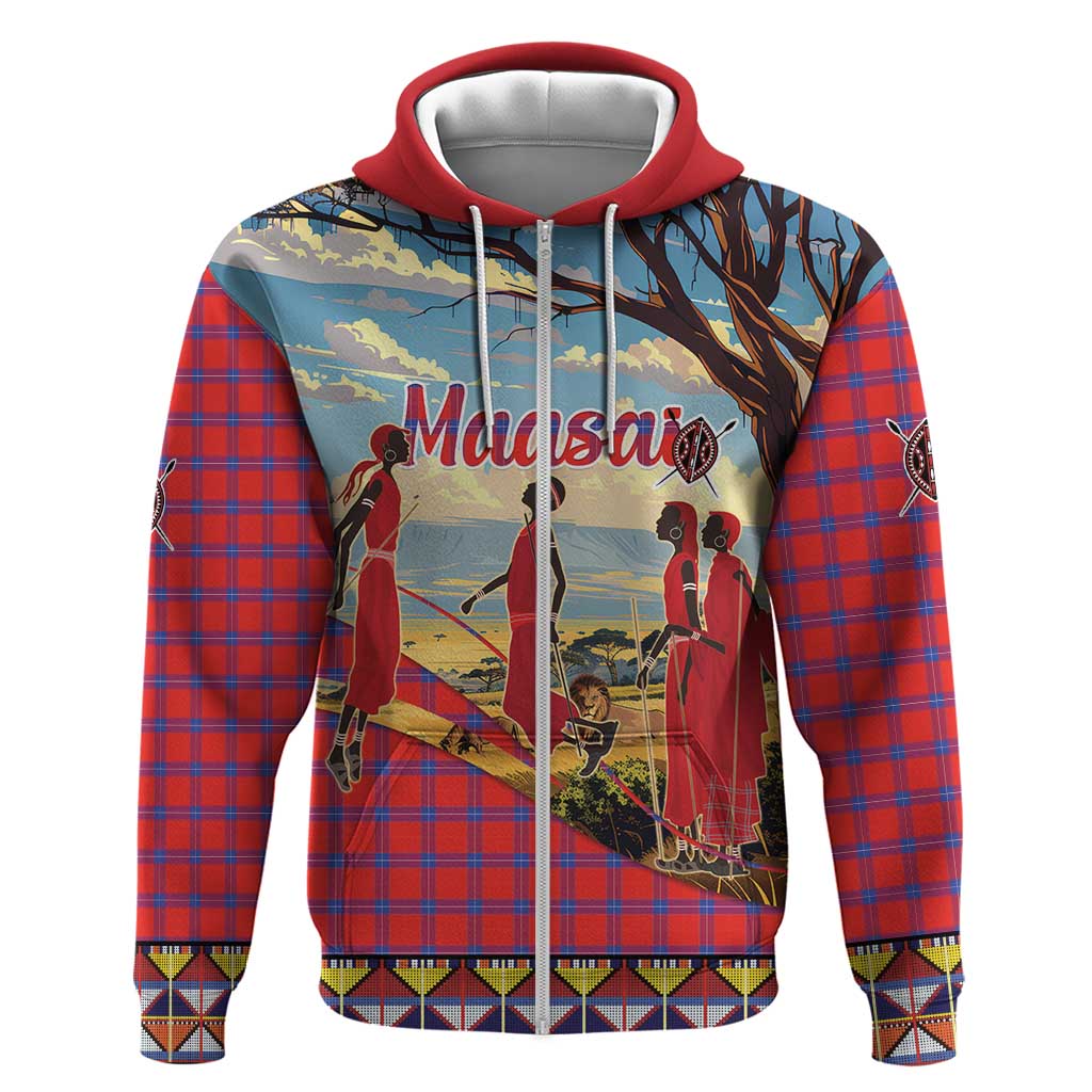 Kenya Adumu Dance Hoodie Maasai Shuka Pattern - Kenyan Safari LT15