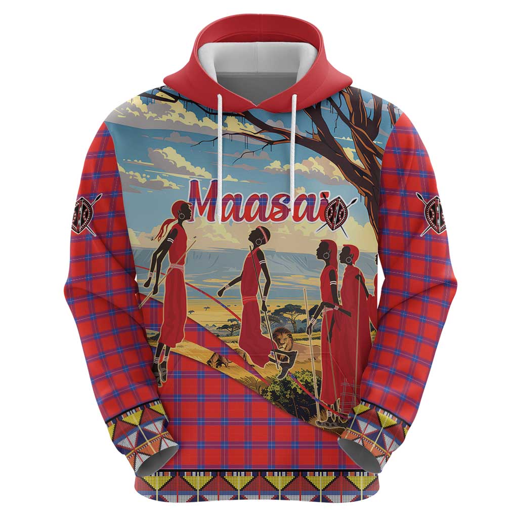 Kenya Adumu Dance Hoodie Maasai Shuka Pattern - Kenyan Safari LT15