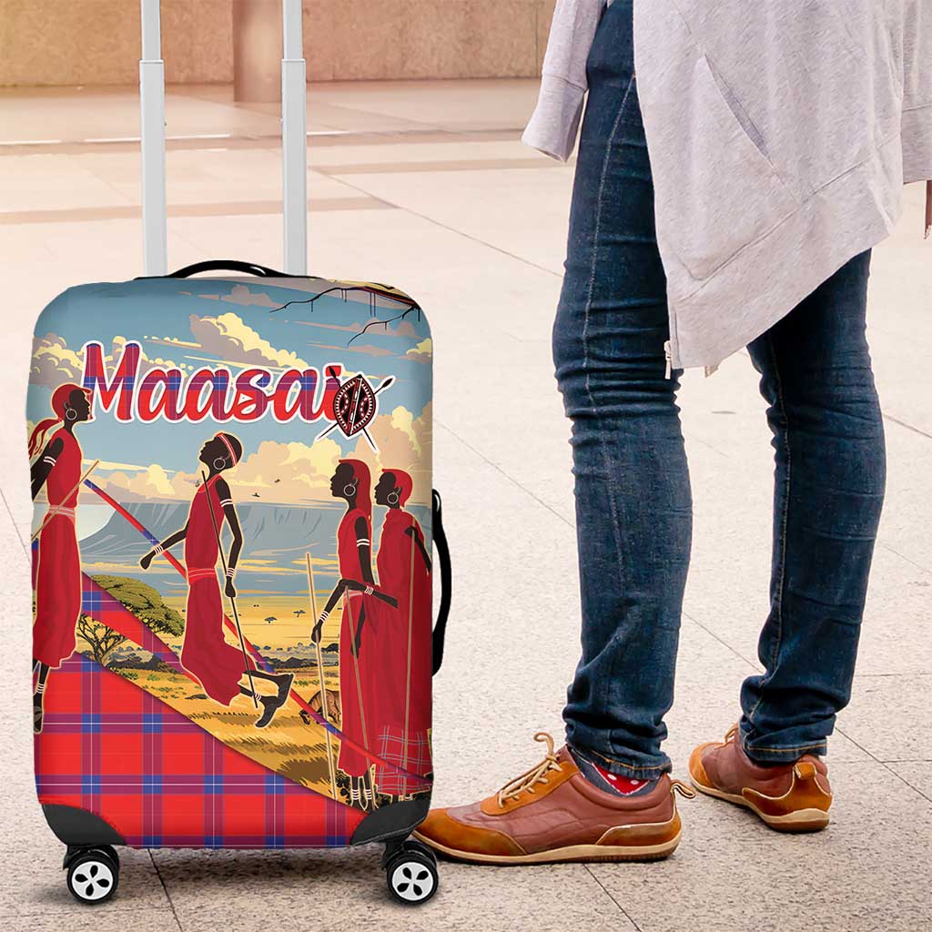 Kenya Adumu Dance Luggage Cover Maasai Shuka Pattern - Kenyan Safari LT15