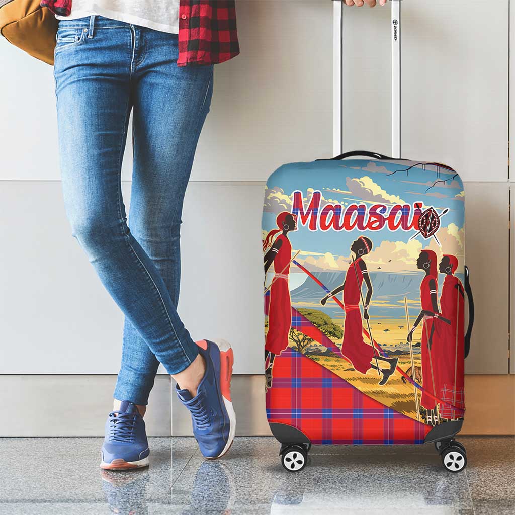 Kenya Adumu Dance Luggage Cover Maasai Shuka Pattern - Kenyan Safari LT15