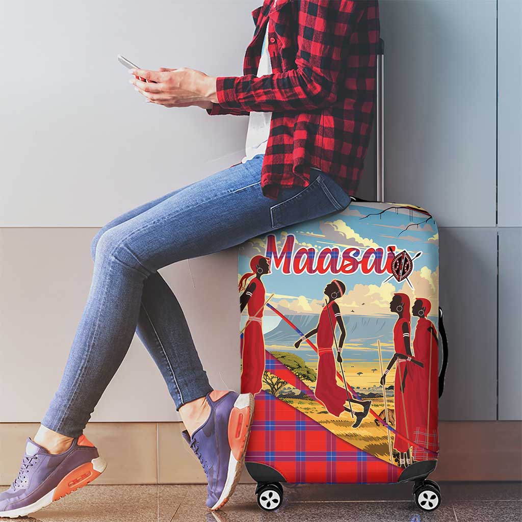 Kenya Adumu Dance Luggage Cover Maasai Shuka Pattern - Kenyan Safari LT15