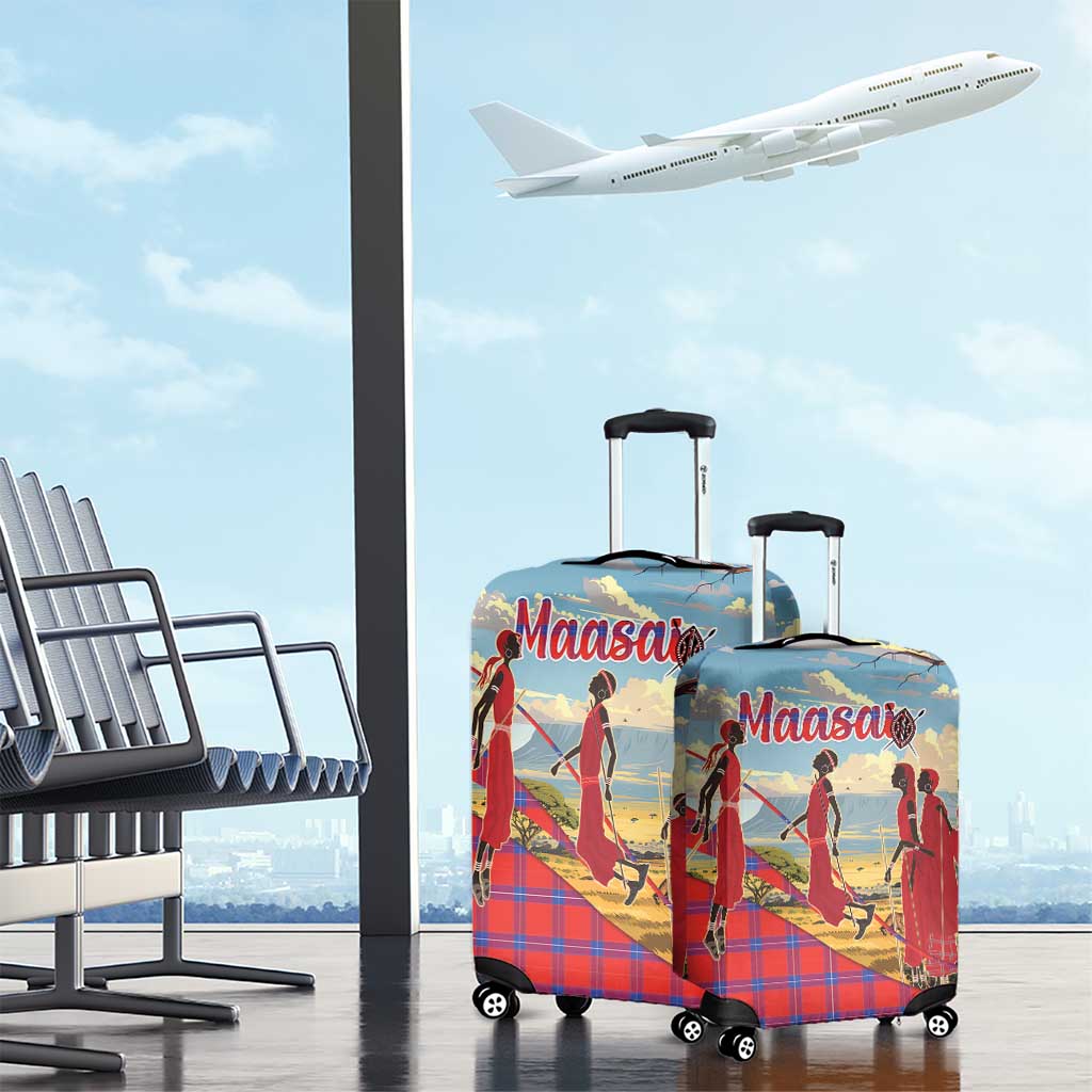Kenya Adumu Dance Luggage Cover Maasai Shuka Pattern - Kenyan Safari LT15