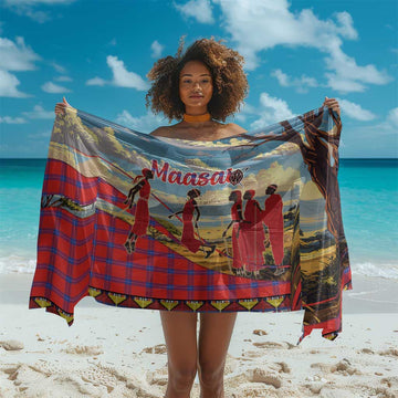 Maasai Adumu Dance Sarong Shuka Pattern - Kenya Safari LT15