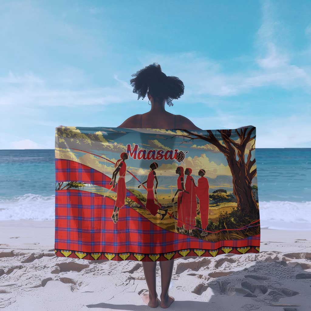 Maasai Adumu Dance Sarong Shuka Pattern - Kenya Safari LT15