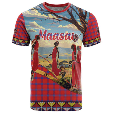 Maasai Adumu Dance T shirt Shuka Pattern - Kenya Safari LT15