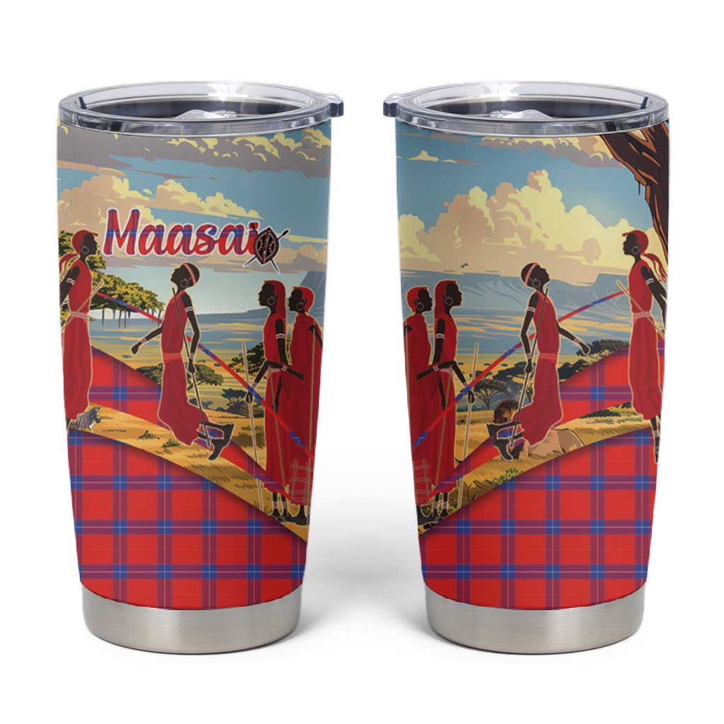 Maasai Adumu Dance Tumbler Cup Shuka Pattern - Kenya Safari LT15