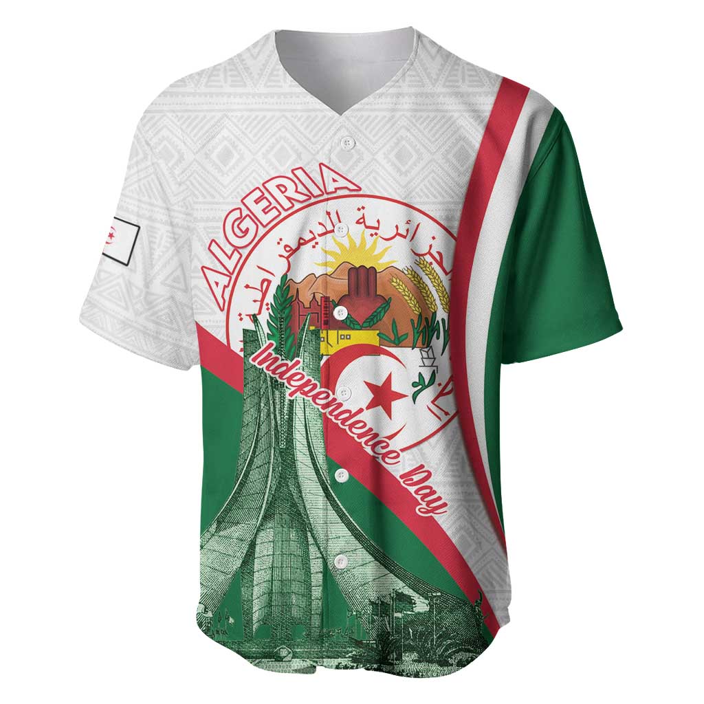 Algeria Independence Day Baseball Jersey Coat Of Arms With Maqam Echahid LT15