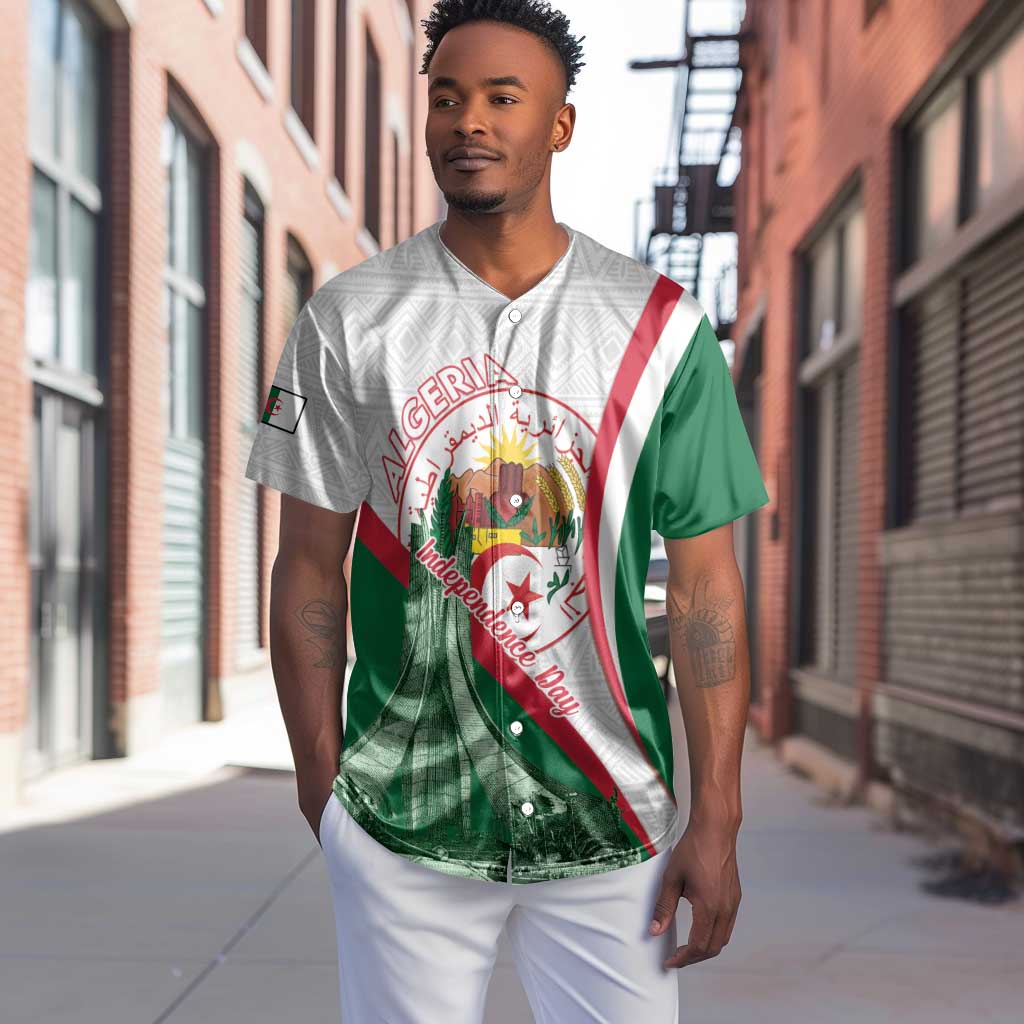 Algeria Independence Day Baseball Jersey Coat Of Arms With Maqam Echahid LT15