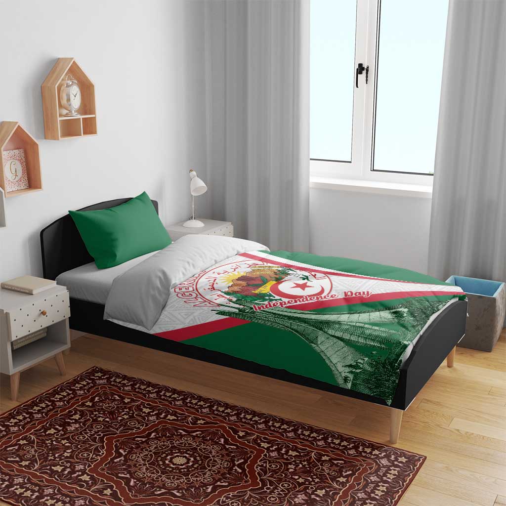 Algeria Independence Day Bedding Set Coat Of Arms With Maqam Echahid LT15