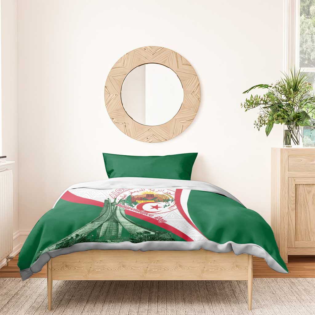 Algeria Independence Day Bedding Set Coat Of Arms With Maqam Echahid LT15