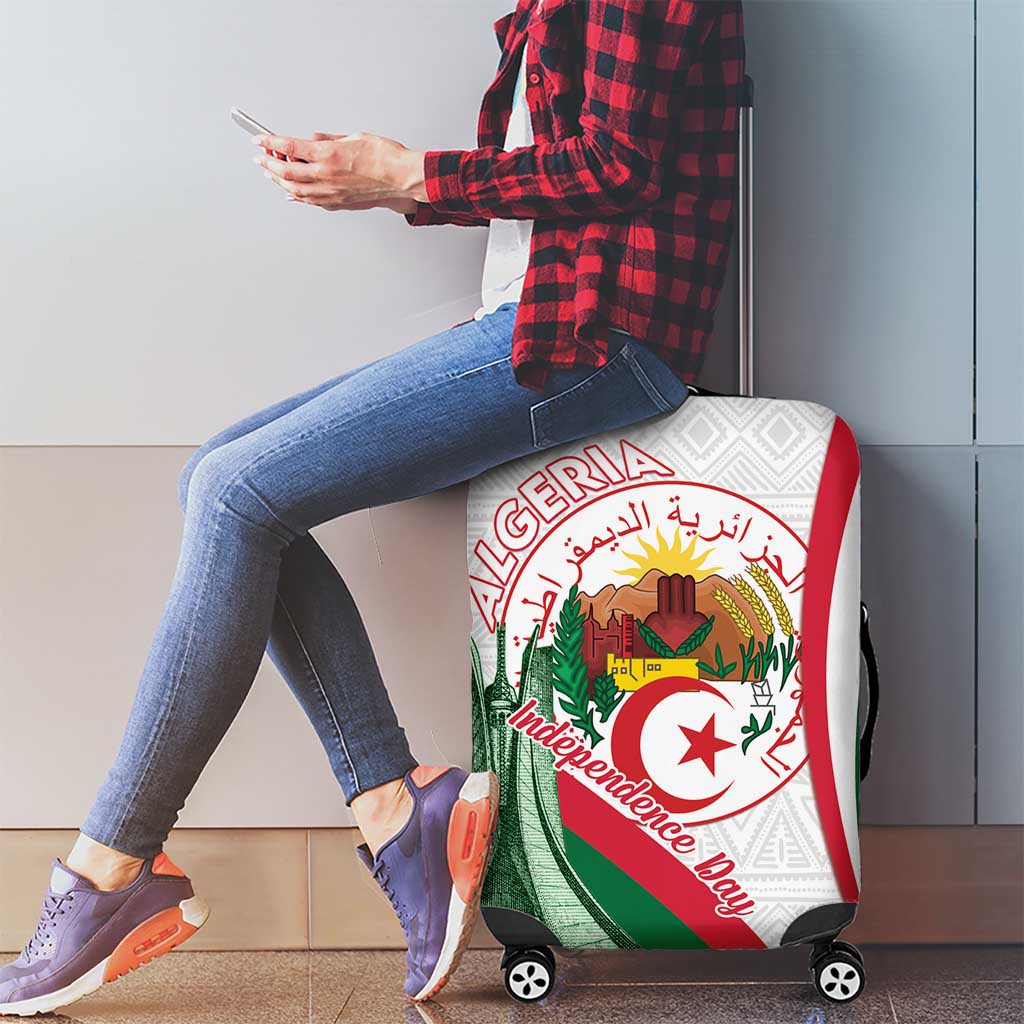 Happy Algeria Independence Day Luggage Cover Maqam Echahid Coat Of Arms LT15