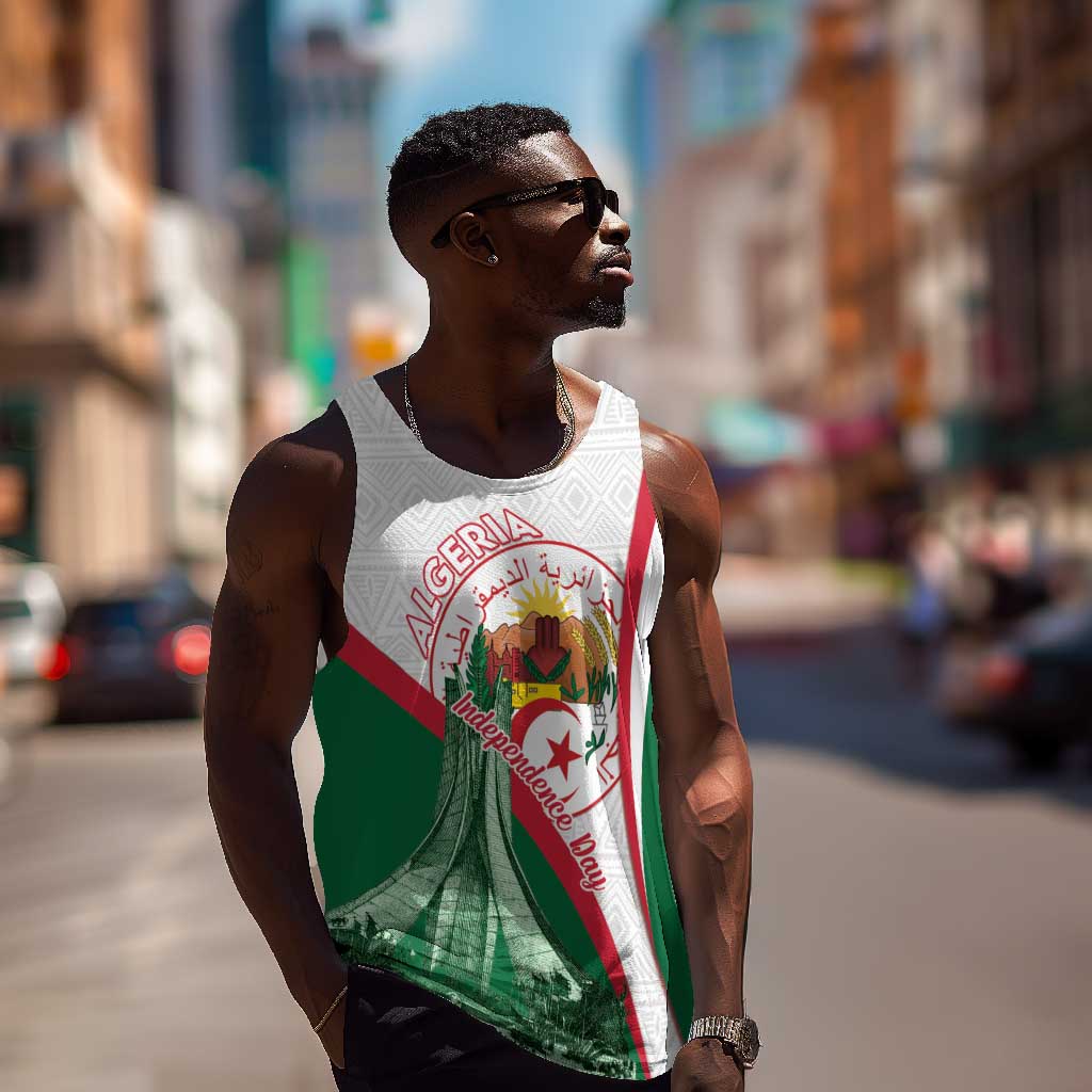 Algeria Independence Day Men Tank Top Coat Of Arms With Maqam Echahid LT15