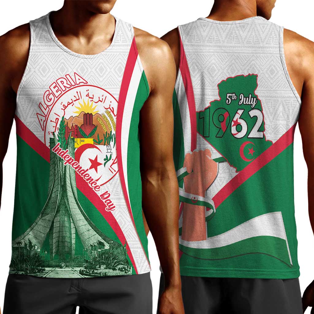 Algeria Independence Day Men Tank Top Coat Of Arms With Maqam Echahid LT15