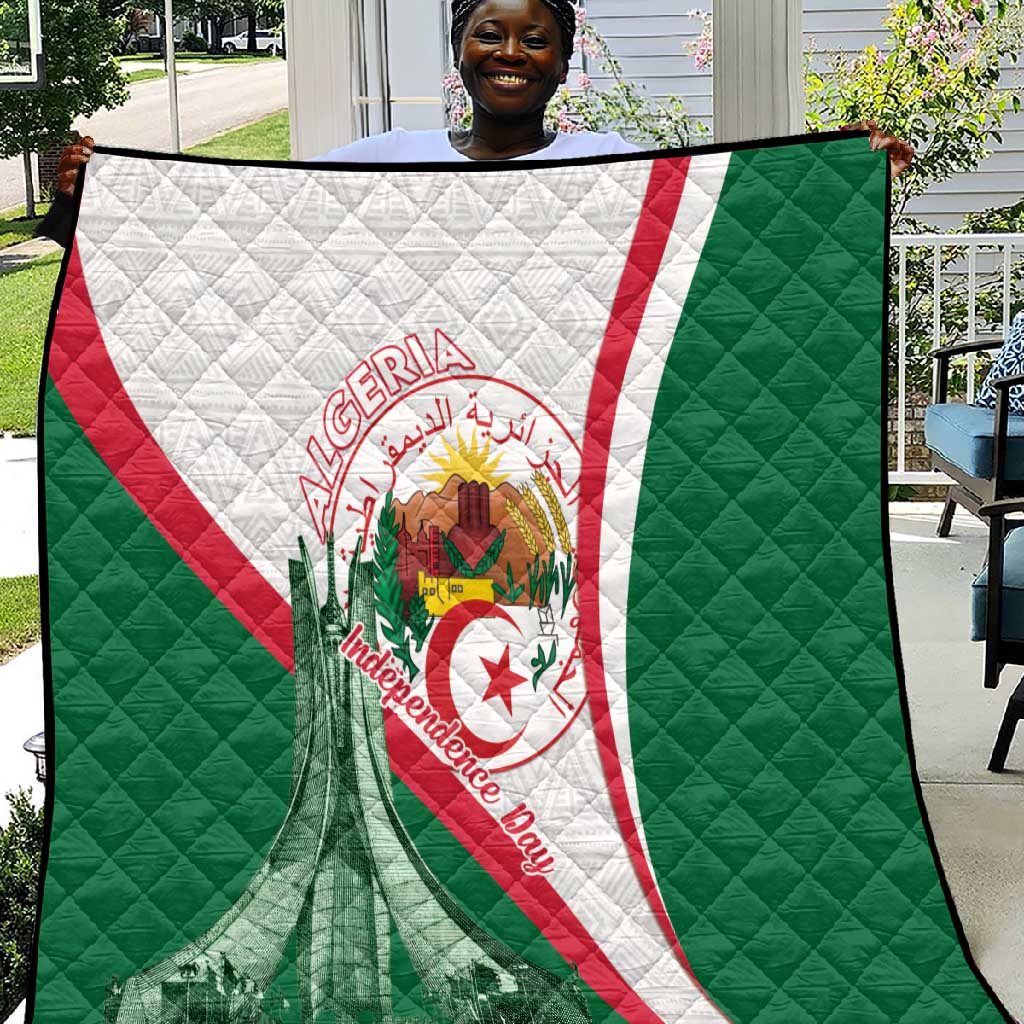 Algeria Independence Day Quilt Coat Of Arms With Maqam Echahid LT15