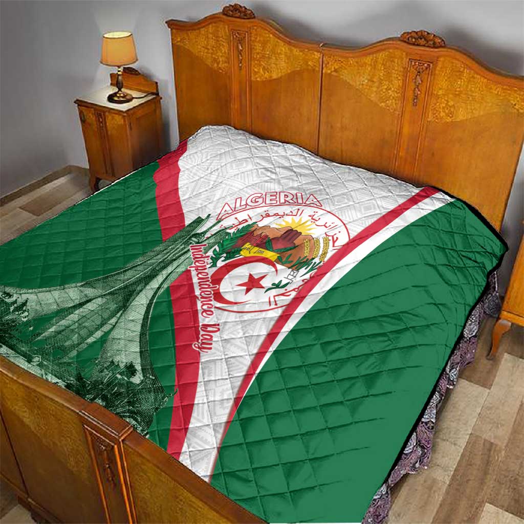 Algeria Independence Day Quilt Coat Of Arms With Maqam Echahid LT15